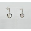 Sterling Silver Mother-of-Pearl Heart Drop Earrings